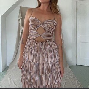 Chic Multi-Tone Cut-Out Maxi Dress